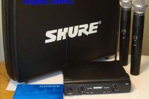 Микрофон SHURE SM58 V/A радиосистема­ 2 микрофона. КЕЙС. МАГАЗИН.  Город Москва